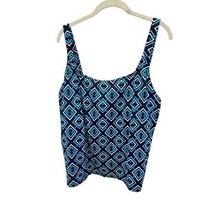 NWT! - CONTOUR by Beach Scene, Multi-Color Tankini Swimsuit Top, Size 22W